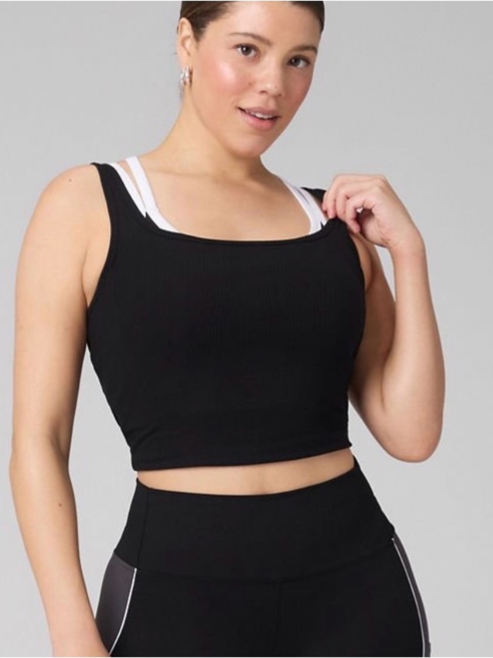 Modal Rib Cropped Tank Black